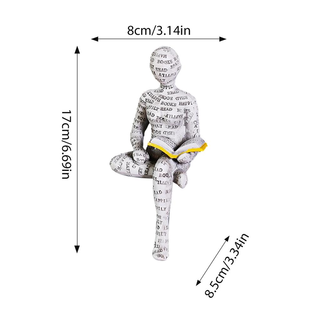 

Статуя читающего человека, читающего книгу, статуэтка из смолы, эстетические абстрактные современные скульптуры для журнального столика, настольные библиотечные аксессуары