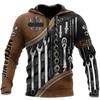 Herren Kapuzenpullover Vintage T-Shirt Herbstkleidung Mechaniker 3D Druck Tops Fashion Street Casual Hoodies Übergroßer Pullover