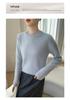 2025 Autumn/Winter Women's Thick Seven-Gauge Hollow-Out Semi-High Neck Cashmere Sweater Base Layer
