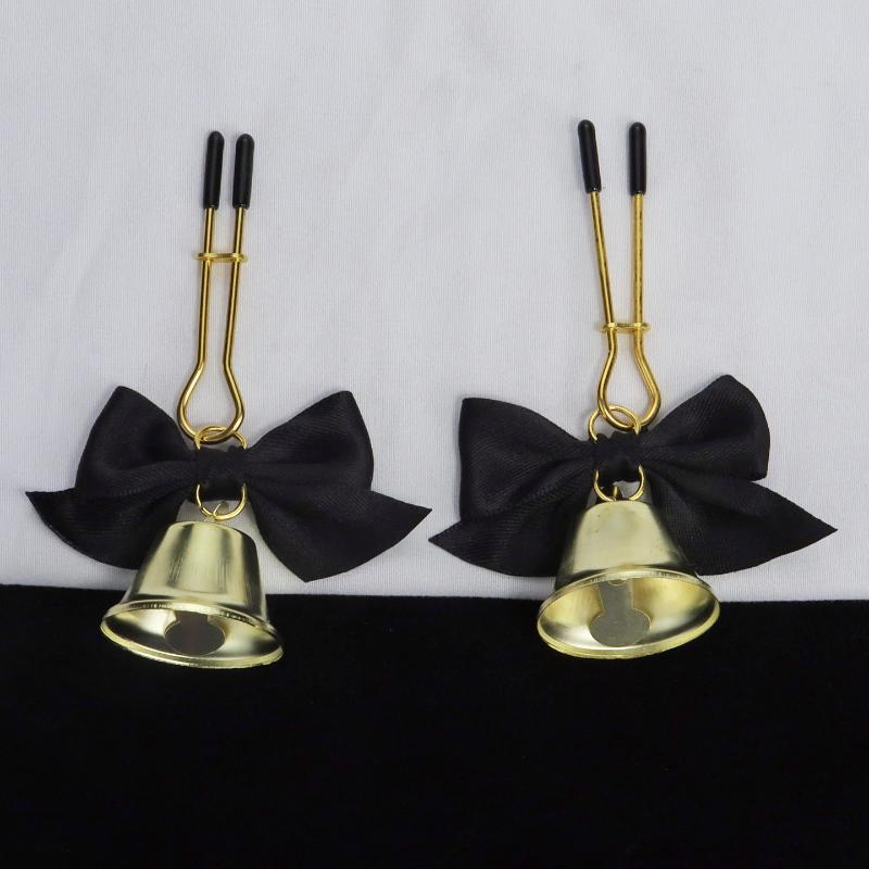 1Pairs Sexy Bow Adjustable Nipple Clamp Breast Small Bell Adult Teasing Sex Toys For Couples