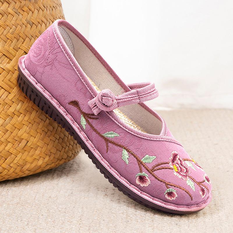 

Туфли женские ****** новые старые ******* тканевые туфли этнический стиль ханьфу вышитые туфли легкие подошва дерьмо обувь для мам среднего и пожилого возраста 40 розовый