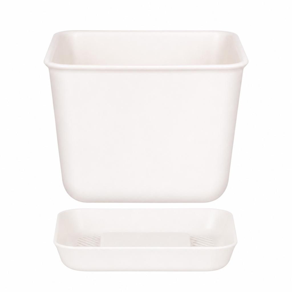 Plastic Square Planter Pot With Drainage Holes For Indoor Gardening