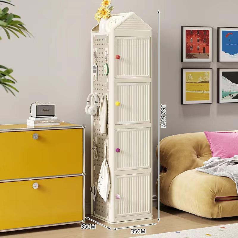 Rotatable Shelf Multi-Layer Plastic Storage Rack Kids Storage Toys Books Various Items Multifunctional Storage Cabinet Rotatable Book Storage Shelf