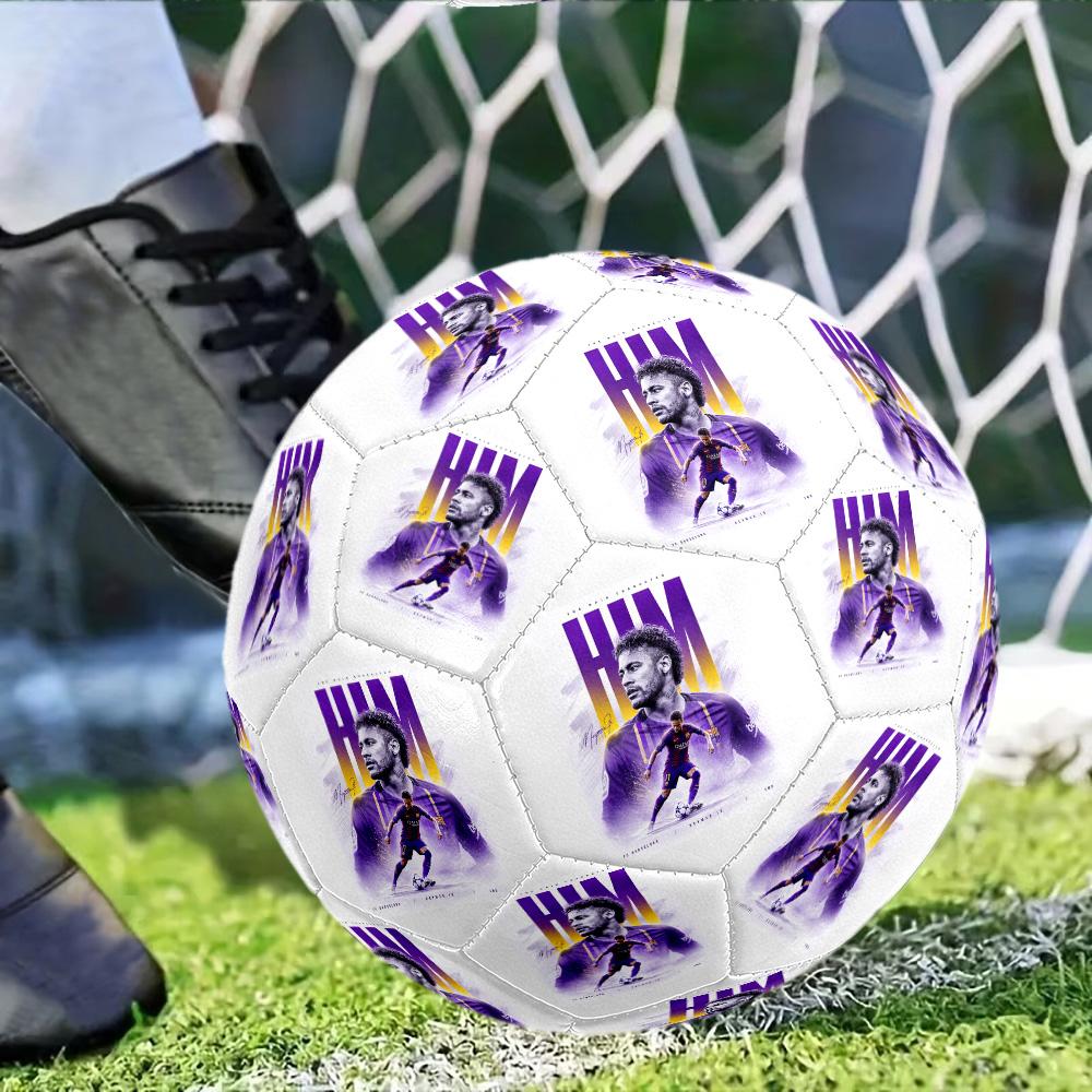 Pallone da Calcio Neymar Taglia 5 Calcio Cucito a Macchina Universale per Interni/Esterni Accessorio Calcio