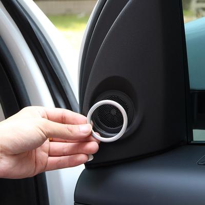 Land Rover Freelander 2 2007-2016 için Metal Gümüş Araba Styling Araba Kapı Hoparlör Kapağı Halkası Döşeme Çıkartması Araba