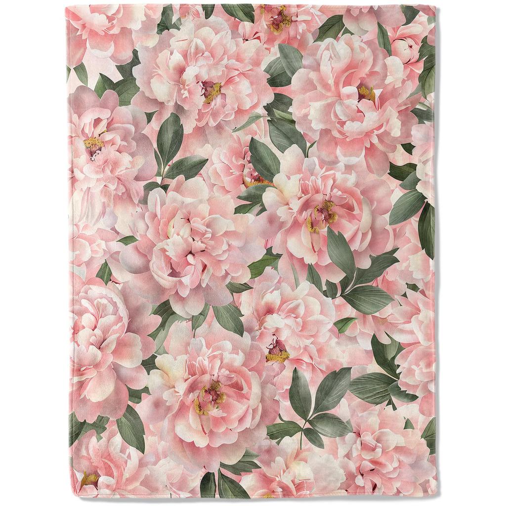 Flower Blanket Watercolor Vintage Color Peony Blanket Flannel Blanket Soft Comfort Blanket Suitable For Sofa Blanket