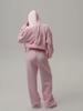 Women's Casual Solid Color Hoodie & Lace-up Pants Two-Piece Set