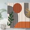 Retro Shower Curtain, 60S 70S Vintage Waterproof Polyester Fabric Bath Curtain Sets, Smile Face Pink Aesthetic Bathroom Curtains