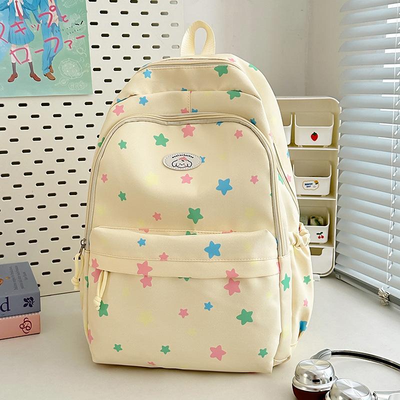 School Bag New High-value College Style Fresh and Sweet Cute Star Backpack Junior High School Students Lightweight Large-capacity Backpack