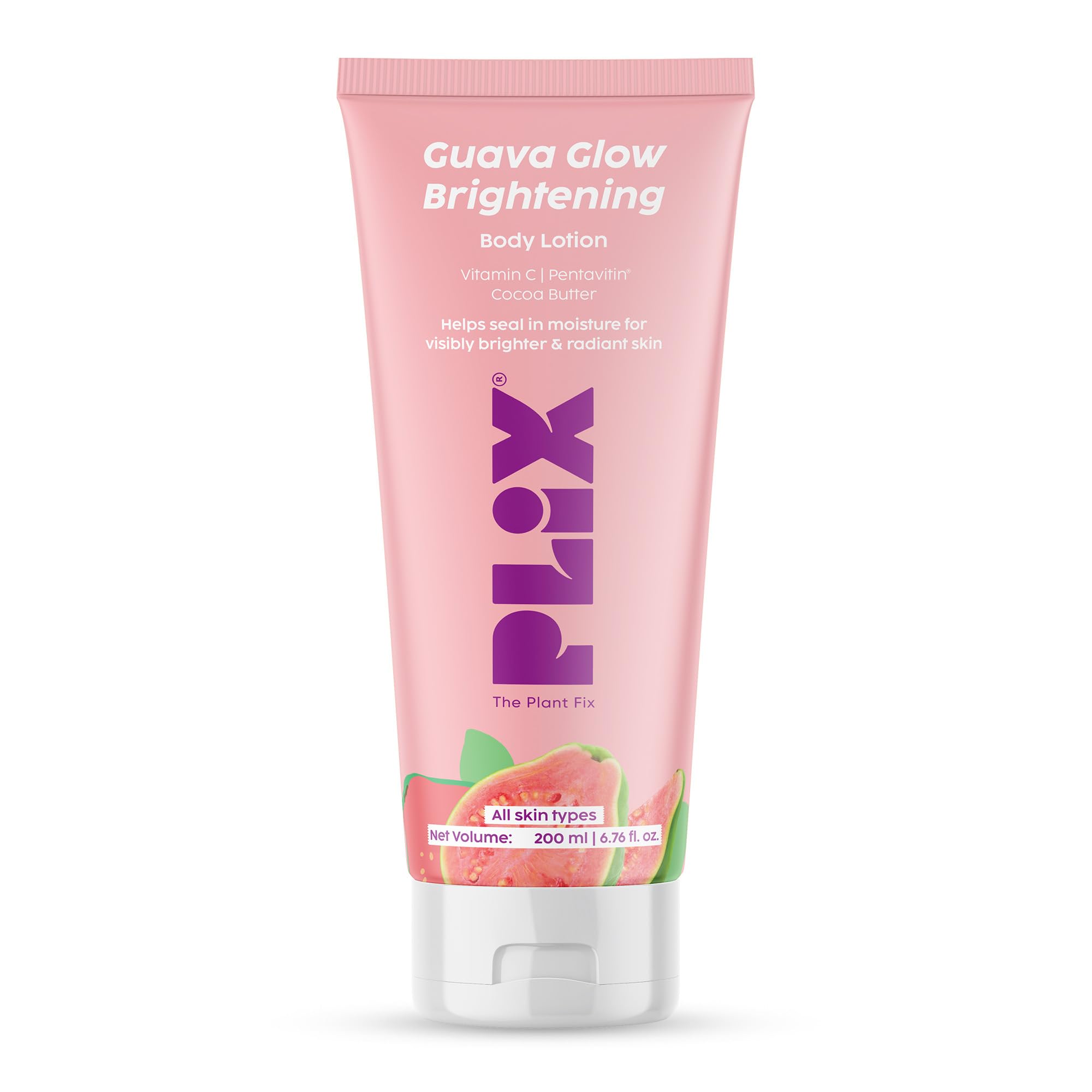 

PLIX - THE PLANT FIX Guava Glow Brightening Body Lotion | Hydrates, Brightens & Evens Skin Tone | Vitamin C, Shea & Cocoa Butter | Lightweight Dai