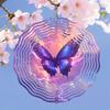 Colorful Metal Butterfly Wind Spinner with Floral Design for Outdoor Garden Yard Decor Hanging Windmill Infinite Rotation Home Decoration