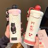 Portable Large Capacity 316 Stainless Steel Insulated Cup with Cartoon Design & Straw