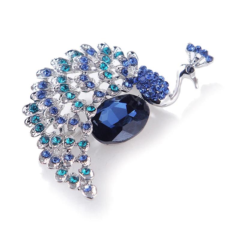 Броши со стразами в виде павлина, булавки, украшения, банкетные рождественские подарки, аксессуары Brooch