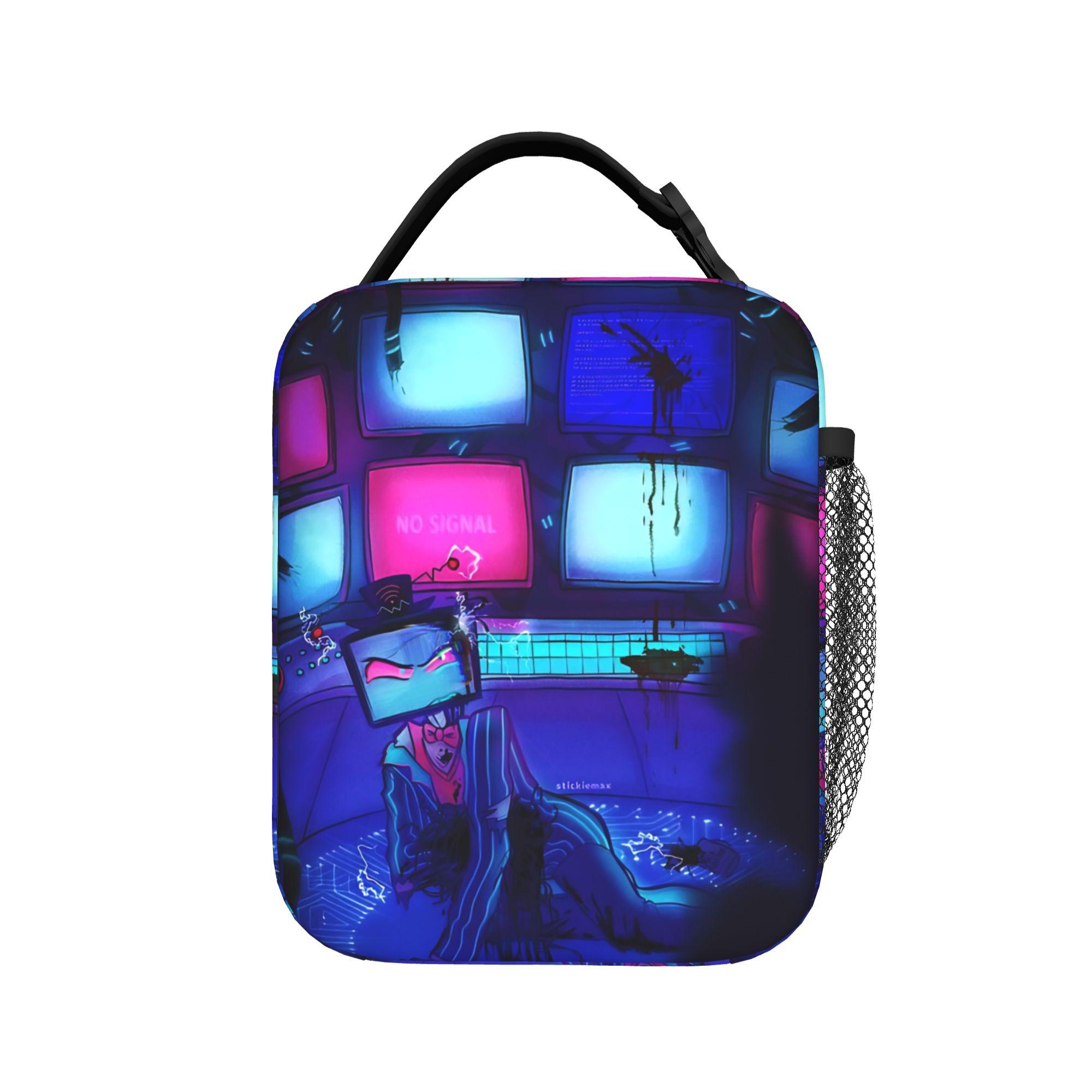 FIGHT! Radiostatic Vox Alastor Insulated Lunch Bag Cooler Bag Meal Container Leakproof Tote Lunch Box Bento Pouch Office  Travel One Size