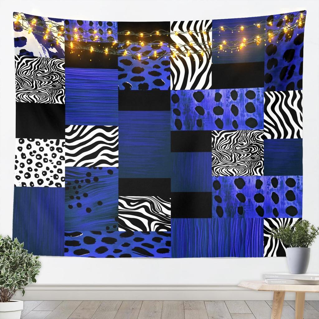 Rosy Leopard Tapestry Black White Zebra Wall Art Animal Print Wall Hanging Blanket For Living Room Bedroom Cheetah Home Decor