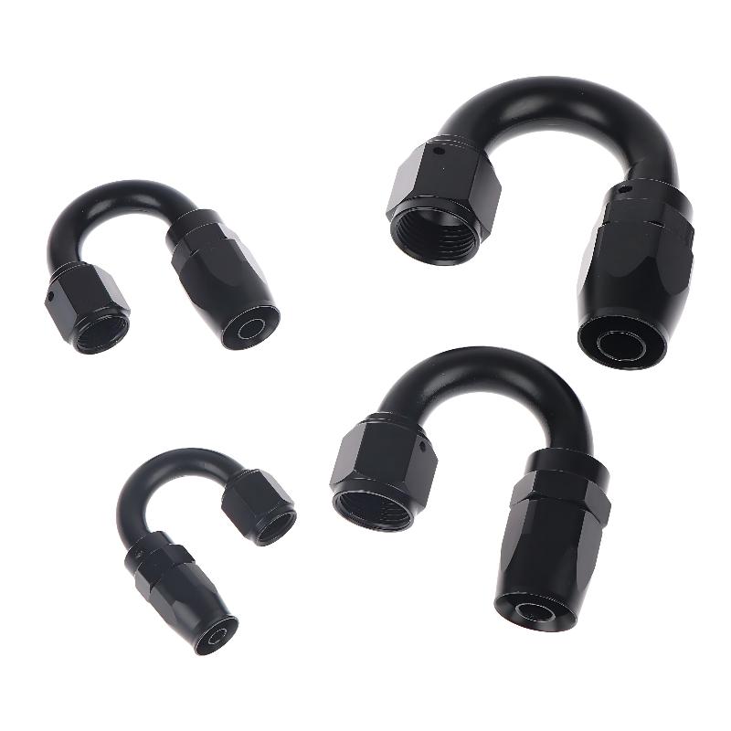 AN4 AN6 AN8 AN10 180 Degree Hose End Fitting Aluminum Swivel Adapter for Professional Car Oil Cooling