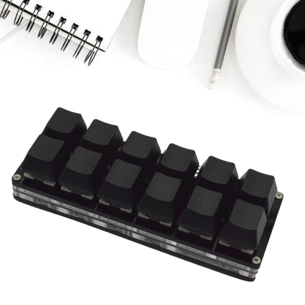 Black Red Axis 12 Keys Small Keyboard Mini Keyboard Copy Key Custom SayoDevice Shortcuts One Pa S3Y5