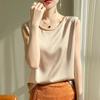 Elegant Silk Satin Sleeveless Camisole Top for Suits