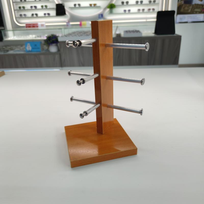 Wooden Double-Row Sunglasses Display Stand for Wayfarer Glasses