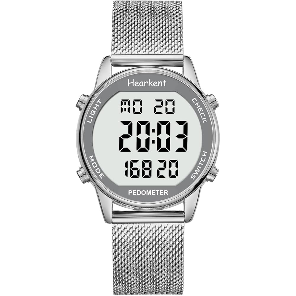 

Hearkent Women s Pedometer Watch Waterproof with Backlight, Stopwatch, Alarm, Large Digital Display