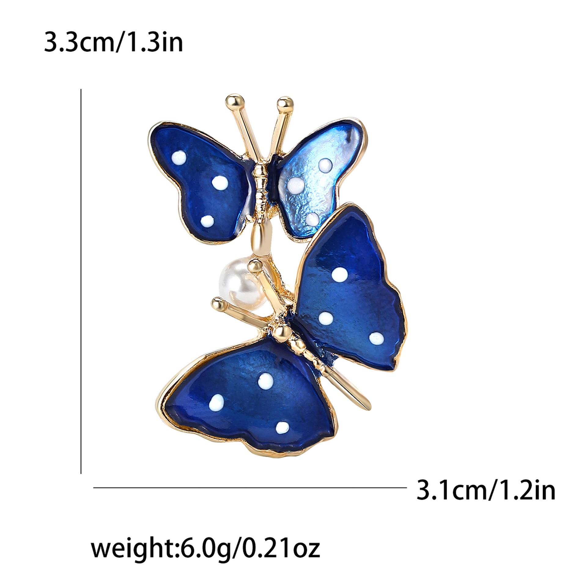 

Модная брошь из эмали из сплава в виде двух бабочек, креативная брошь для женского костюма, корсажа, украшения