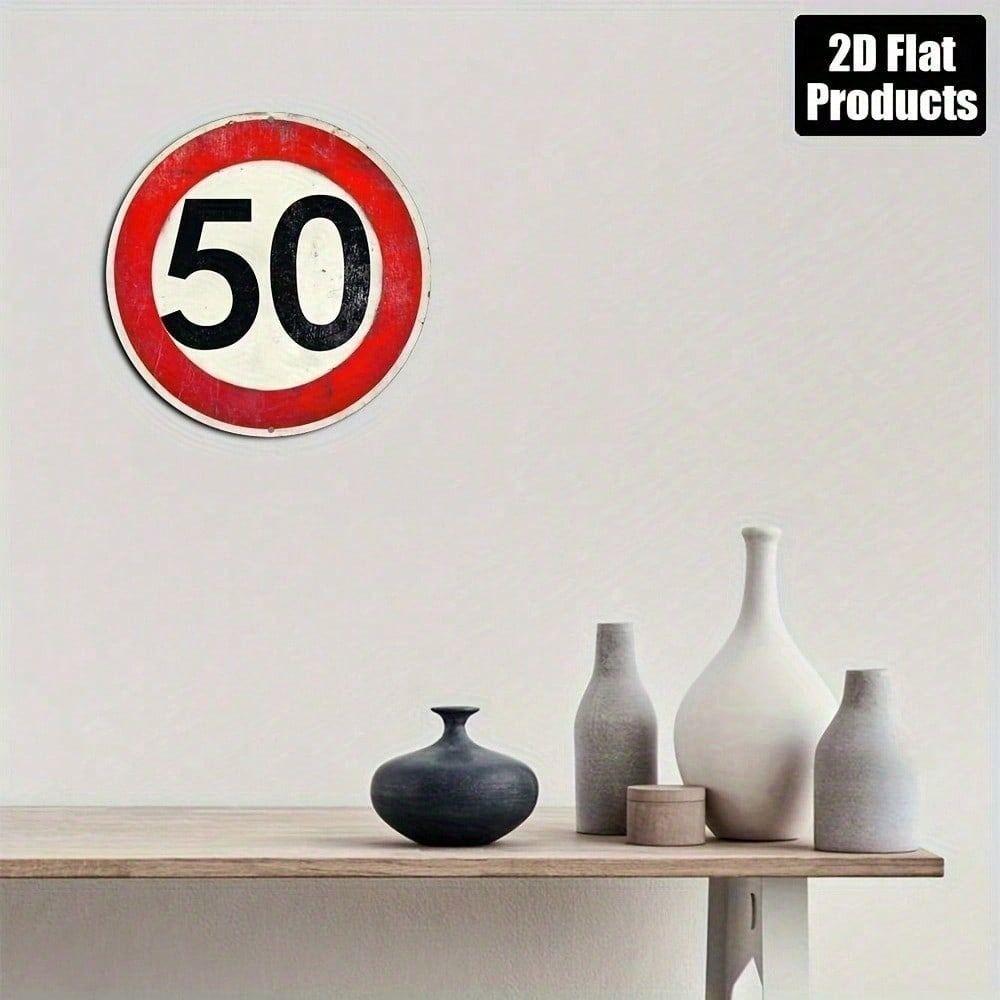 Vintage Metal Sign 50th Anniversary Wall Art Retro Decor Gift