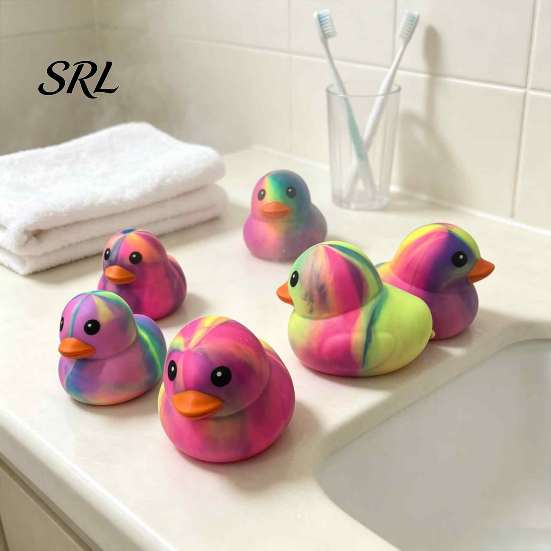 Gradient Duck Squeeze Toy Rainbow Stress Relief Toy, Slow Rise Colorful Toys Soft Sensory Fidget