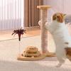 Durable Solid Wood Sisal Cat Scratching Post & Toy - Self-Entertainment and Boredom Relief for Cats