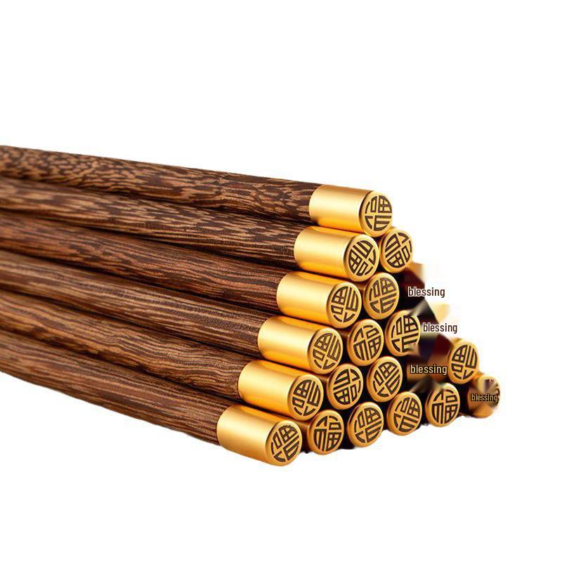Antibacterial Solid Wood Chopsticks: Anti-Mold Wing Wood & Red Sandalwood, Non-Slip, Extended for Hot Pot, 2024