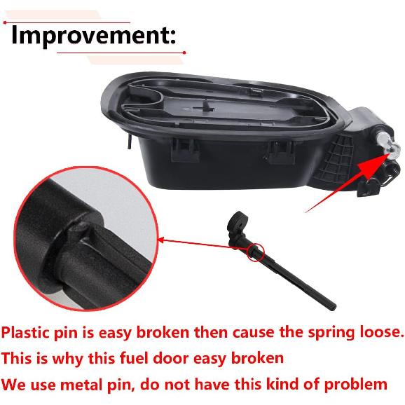 RLB-HILON Metal Pin Type Gas Fuel Door Tank Filler Pipe Housing Compatible With Chevy Silverado 1500 Crew Cab 5.8 Ft Bed      2024 Year