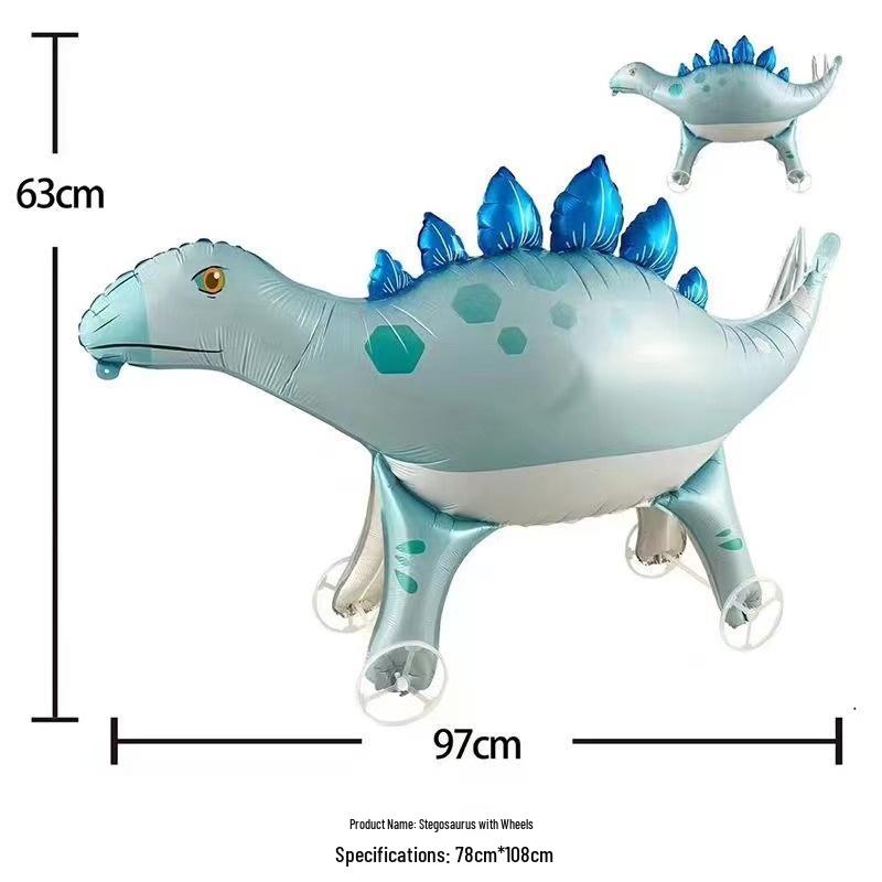 Kids' Wheeled Walking Balloon: Cartoon Dinosaur & Tiger