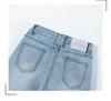 Women's Summer 2026 Lace Trim Baguette Jeans with Embroidered Patchwork: Petite, Slim Fit, 7/8 & 9/10 Lengths
