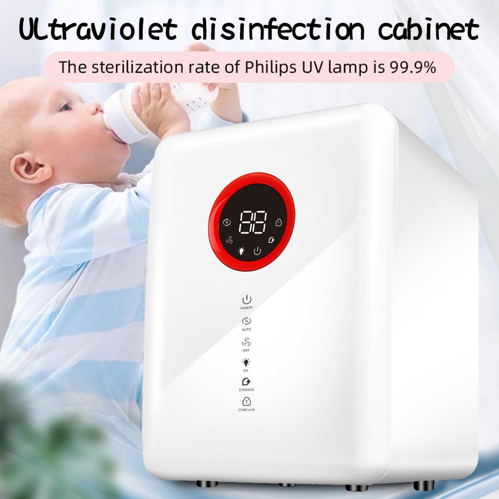 Sterilizator 2-în-1 pentru biberoane și uscător Sterilizator UV pentru biberoane 100W Dulap de dezinfecție cu LCD