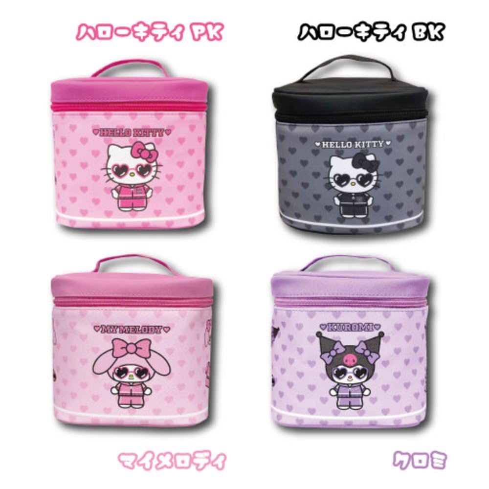 Hatayama Shoji Sanrio Vanity Pouch with Heart My Cosmetic Makeup with H17 x W17 x 34204142 Mirror, Sunglasses, Melody, Pouch, Pouch, Handle, Approx.