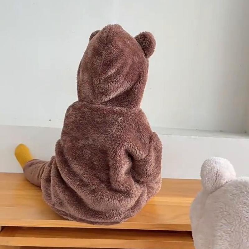 Podzim Zima Sada kojeneckého oblečení Teplý fleecový pulovr Kalhoty s kapucí Dětské Chlapecké soupravy Oblečení Doma Volný čas Batole Dívčí outfit