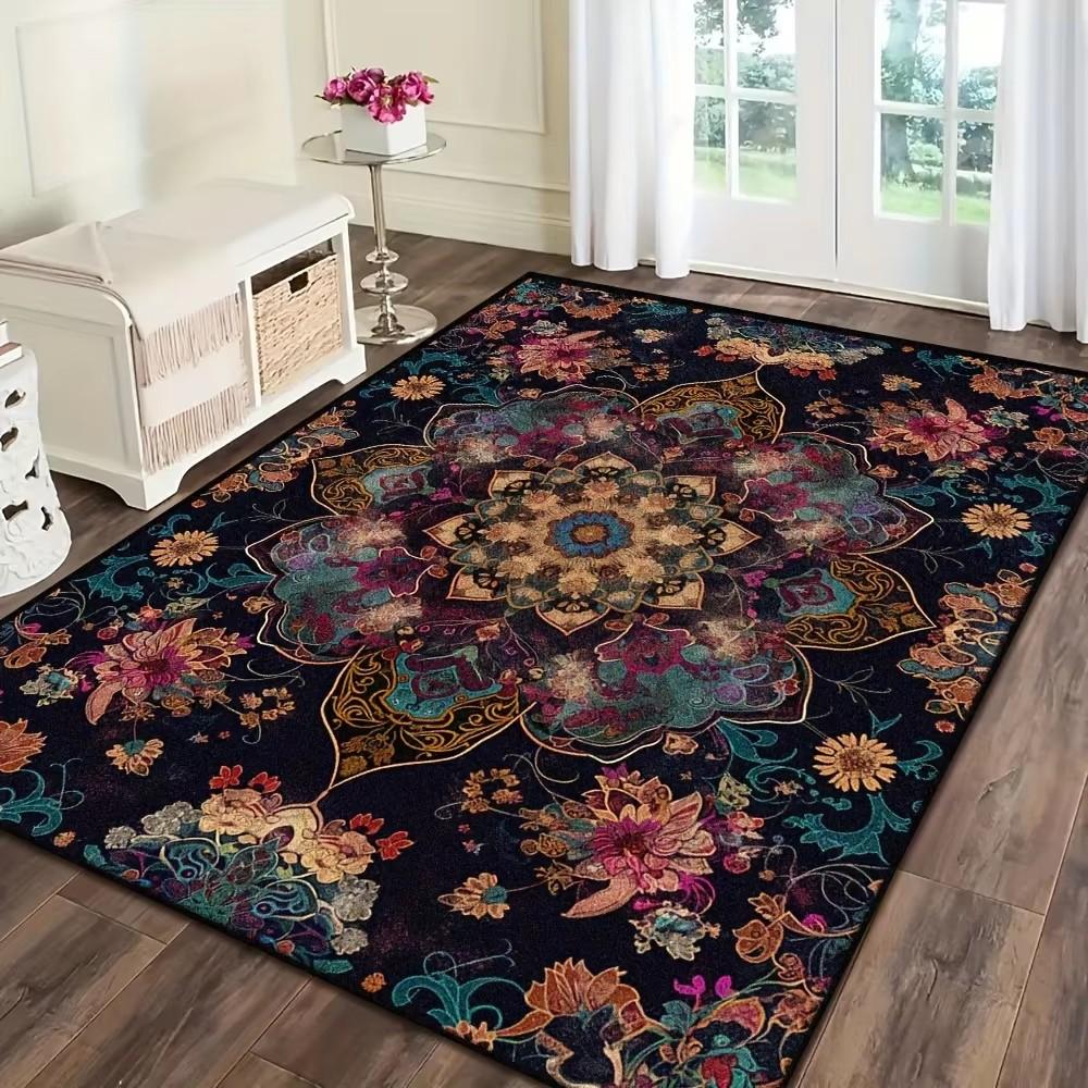 Colorful Mandala Area Rug Carpet Non-slip Large Hallway Door Step Mat Bathmat for Living Room Bedroom Entrance Home Decoration