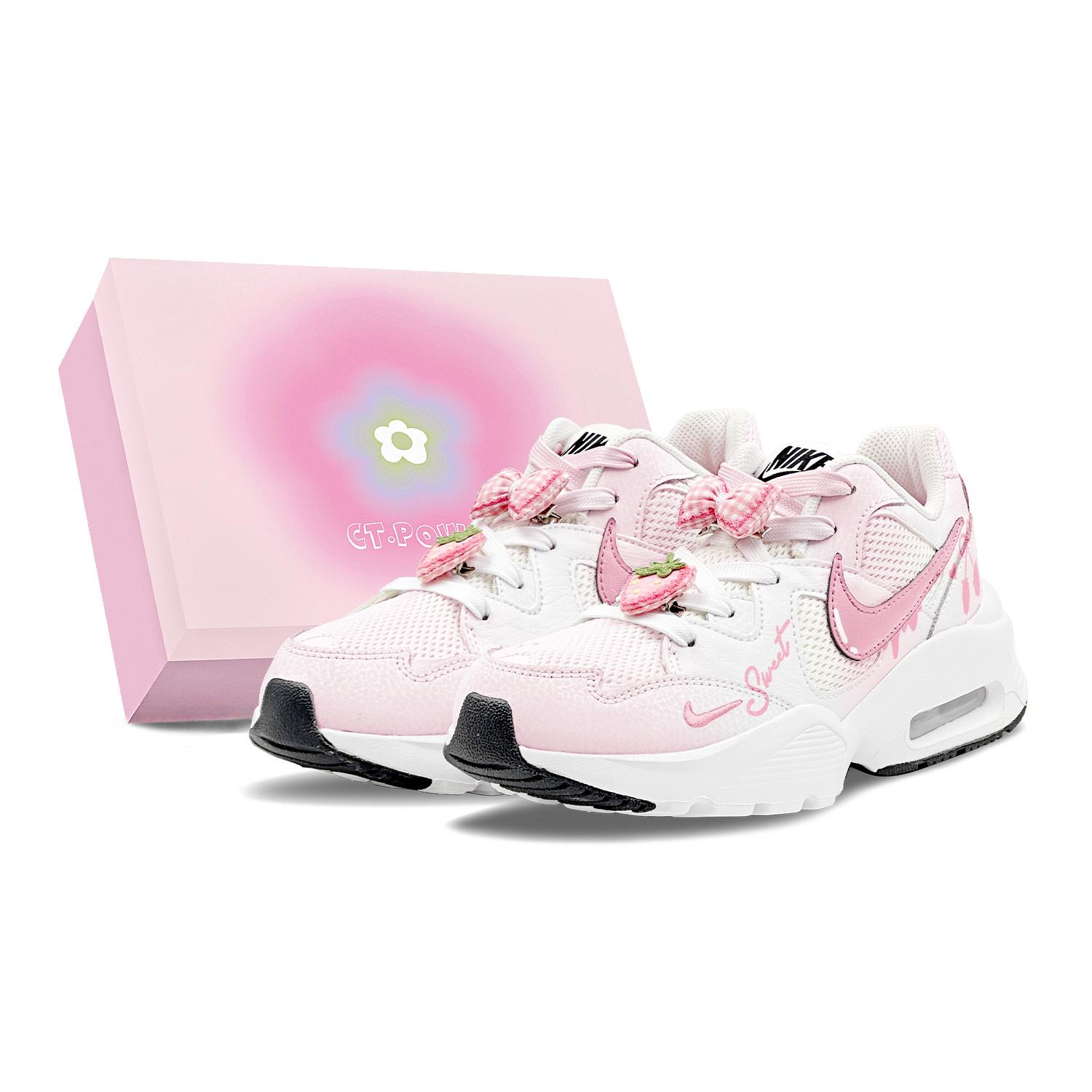 

Nike Air Max Fusion Abrasion Resistant Slip Resistant Low top Casual Running Shoes Women s White Pink CJ1671-100(Team1655-S-BOX) 35.5