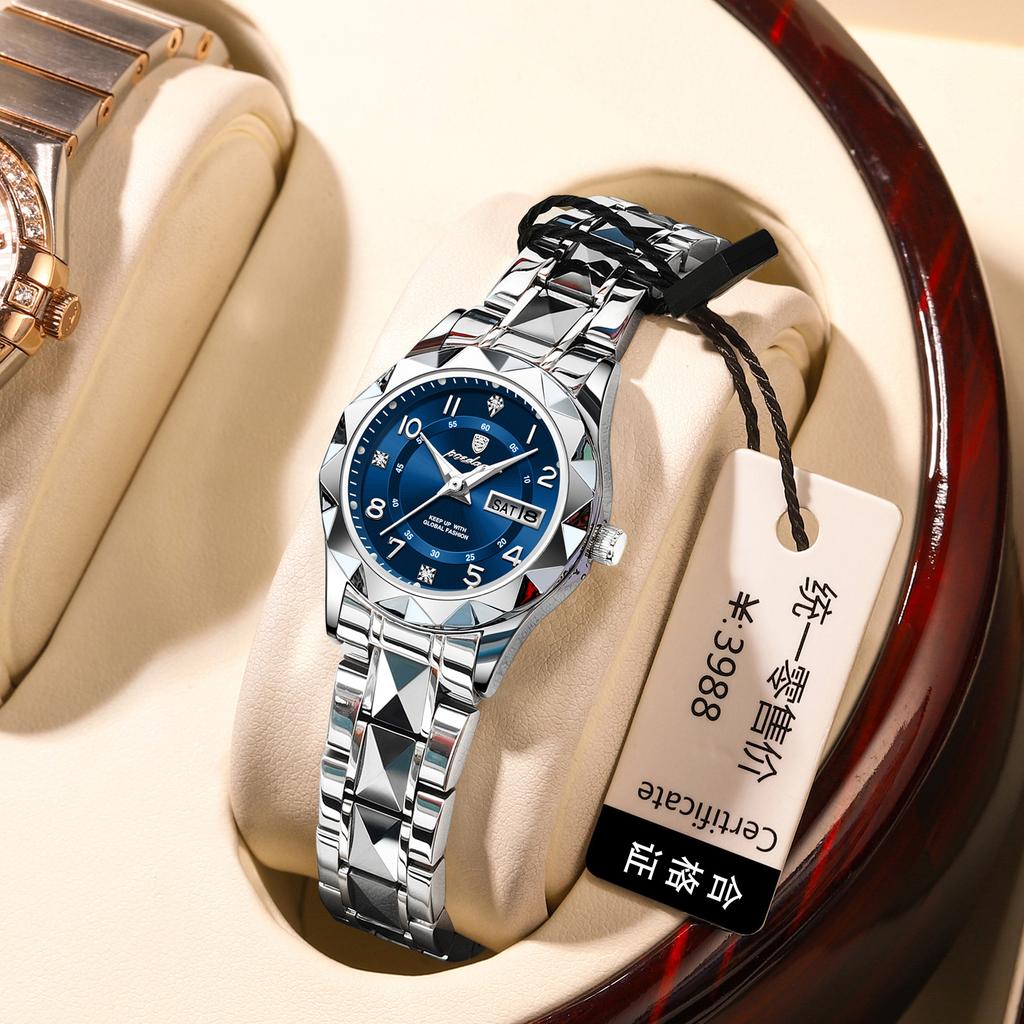 Waterproof Luminous Double Calendar Ladies Watch Quartz Watch