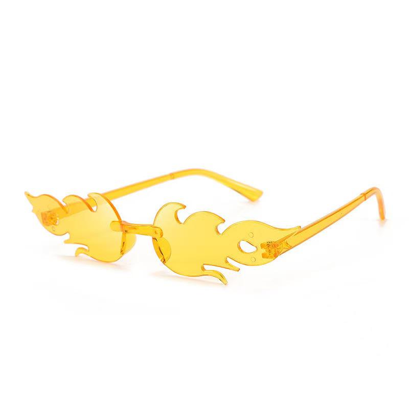 Flame Sunglasses - Trendy Frameless UV Protection Candy Color Shades for Dance Parties