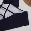 Bikini a tre pezzi alla moda europeo e americano con top arricciato