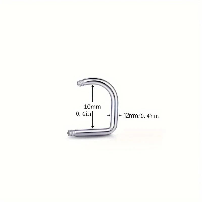 1pc Flash Lip Ring Mudball C Ring Horseshoe Ring Shambhala Synthetic Gems Stainless Steel Piercing Jewelry Lip Nail Lip Jewelry