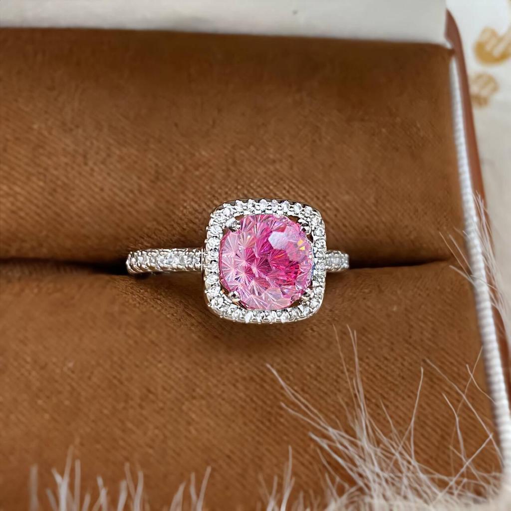 Anillo de Princesa para Mujer de Aguamarina Paraíba y Diamante de Alto Carbono de Lujo Ligero