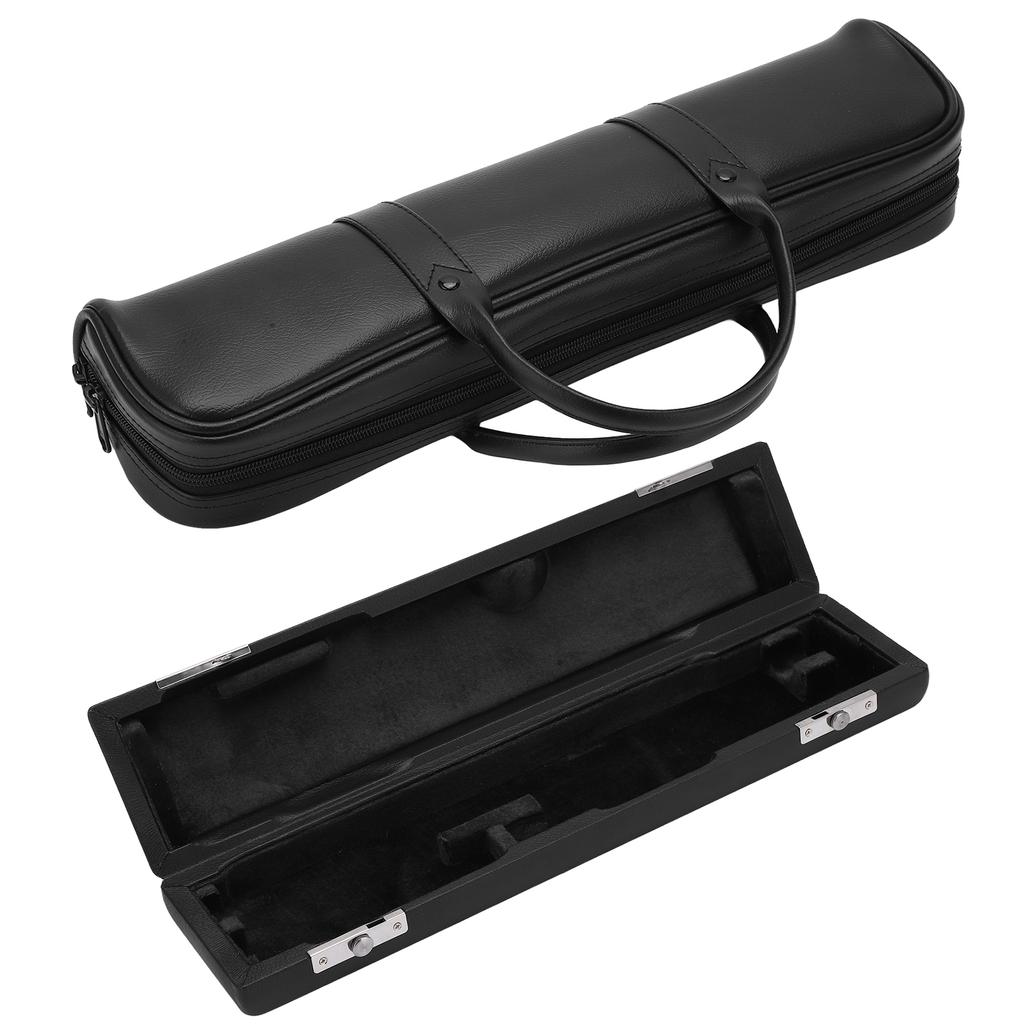 16 Hole Flute Bag Artificial Leather Black Flutes Case Box Musical Instrument Accessories