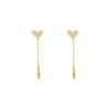Love tassel mosquito coil plate earrings women's niche light luxury high-end earrings long earrings exquisite ear clips without ear piercings