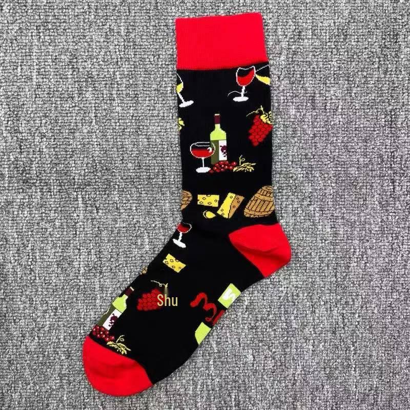 Happy Socks Men's Colorful Cartoon Astronaut Planet Floral Mid-Calf Socks, Large Size - Trendy Swedish Brand.