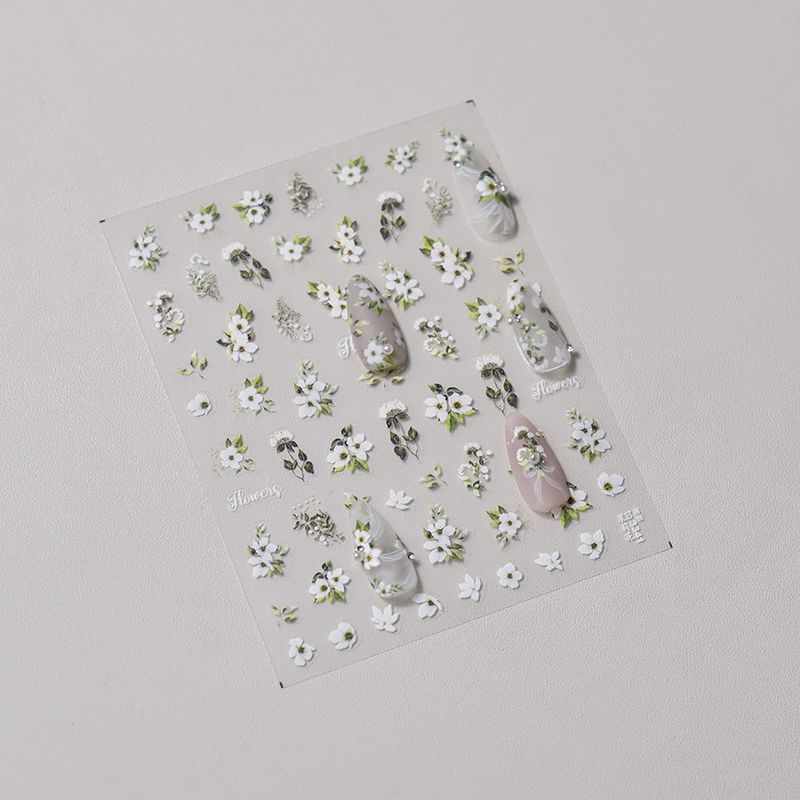 

Gilding Flower National Style Retro Filigree Enamel Flower Nail Art Sticker Relief Glazed Flower Gold Silk Enamel Flower Nail Jewelry 3341# Jasmine [Thin Tough]]