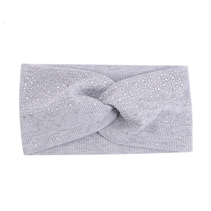 Fix Rhinestone Hair Bands Cotton Yoga Headbands Front Cross Headwrap Women Headbands Headpiece Headwrap Turban Headwear