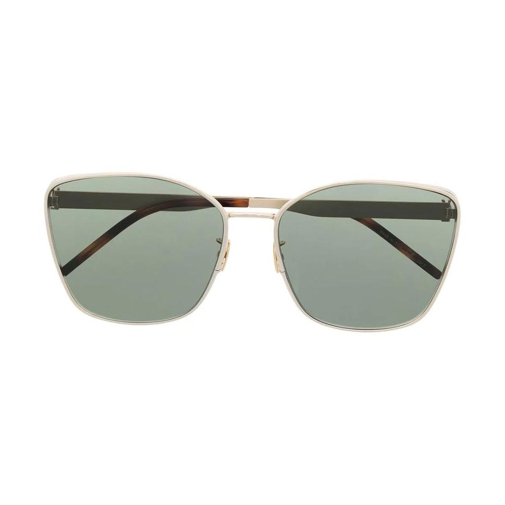 Saint Laurent Logo Square Sunglasses Women sunglasses Gold SLM98003