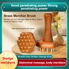 Brass Bead Massage Gua Sha Comb Meridian Brush Handle Point Massager Brush Durable Chinese SPA Acupoint Massage Tool