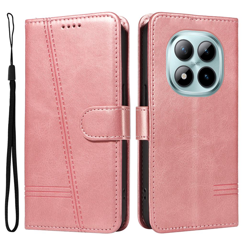 Dla Xiaomi Poco M8 Pro 5G/Redmi Note 15 Pro+ 5G (Światowy) Etui portfelowe Linie w kształcie litery T Skórzane etui na telefon z podstawką